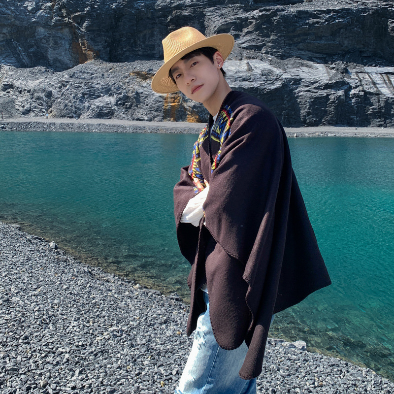 Mens Fashion Poncho - Мужская накидка для путешествий в пустыне,