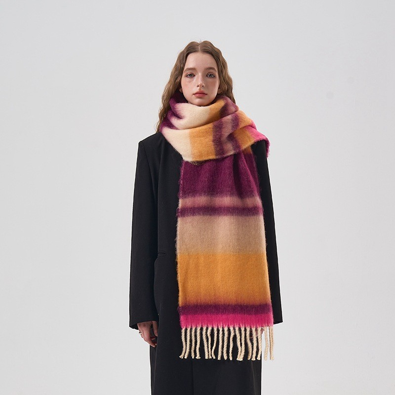 Mens Fashion Poncho - Новый зимний Радужный клетчатый матовый кашемировый