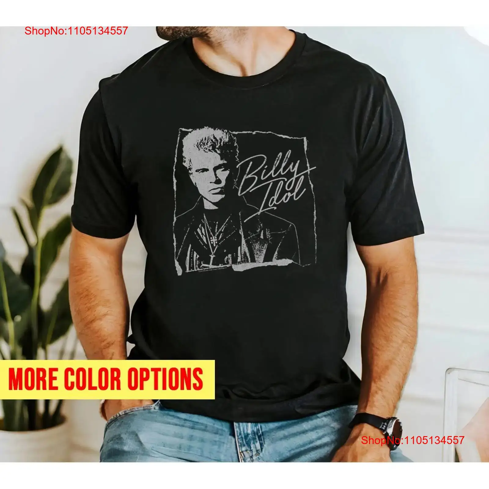 Men'S Fashion Everyday - Футболка Billy Idol Torn and Cursive