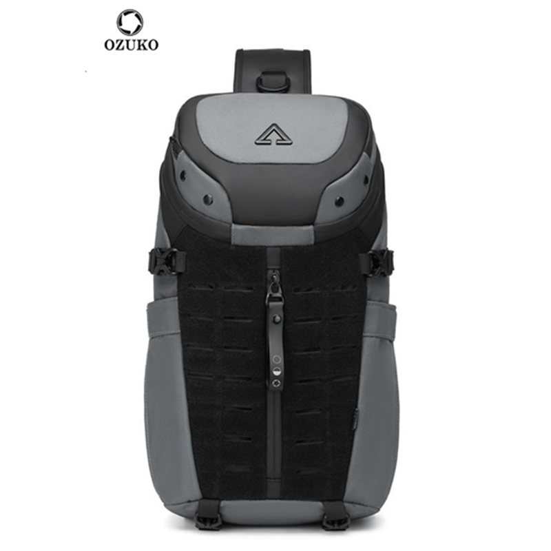 Crossbody Bag Men - Мужская водонепроницаемая сумка-слинг Ozuko с USB-портом,