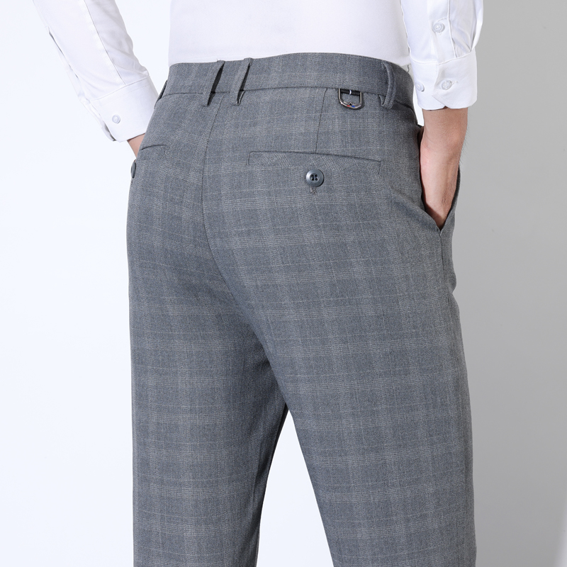 Men'S Dress Pants Fashion - Хлопковые клетчатые классические брюки в полоску,
