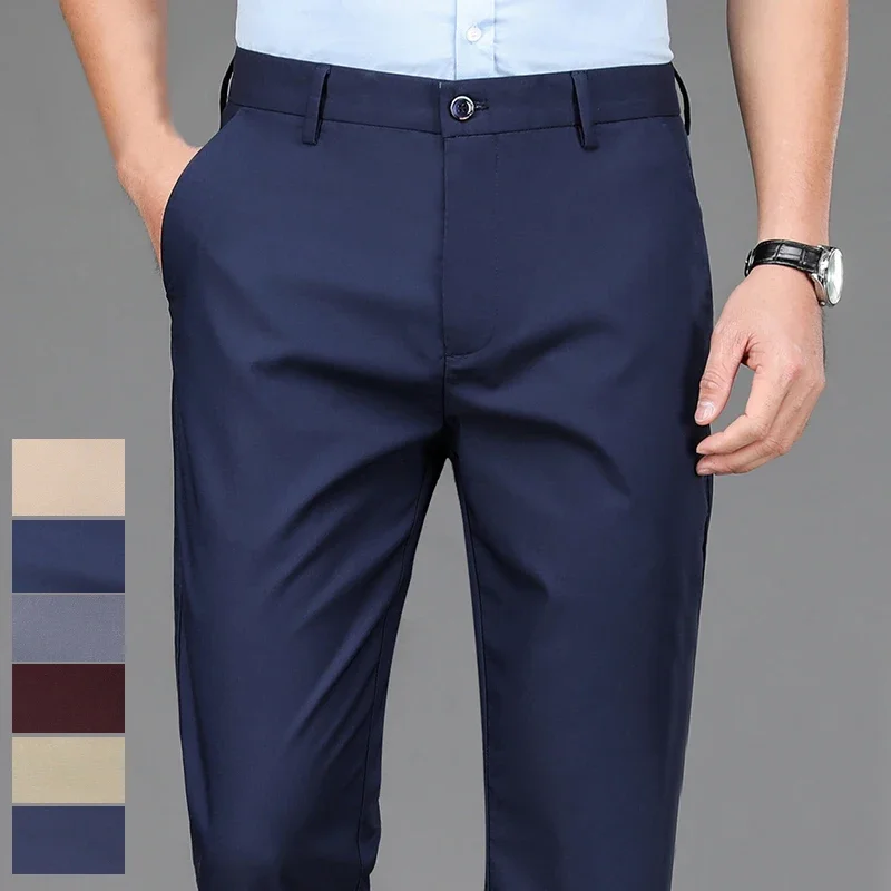 Men'S Dress Pants Fashion - Брюки мужские Стрейчевые повседневные, деловой костюм,