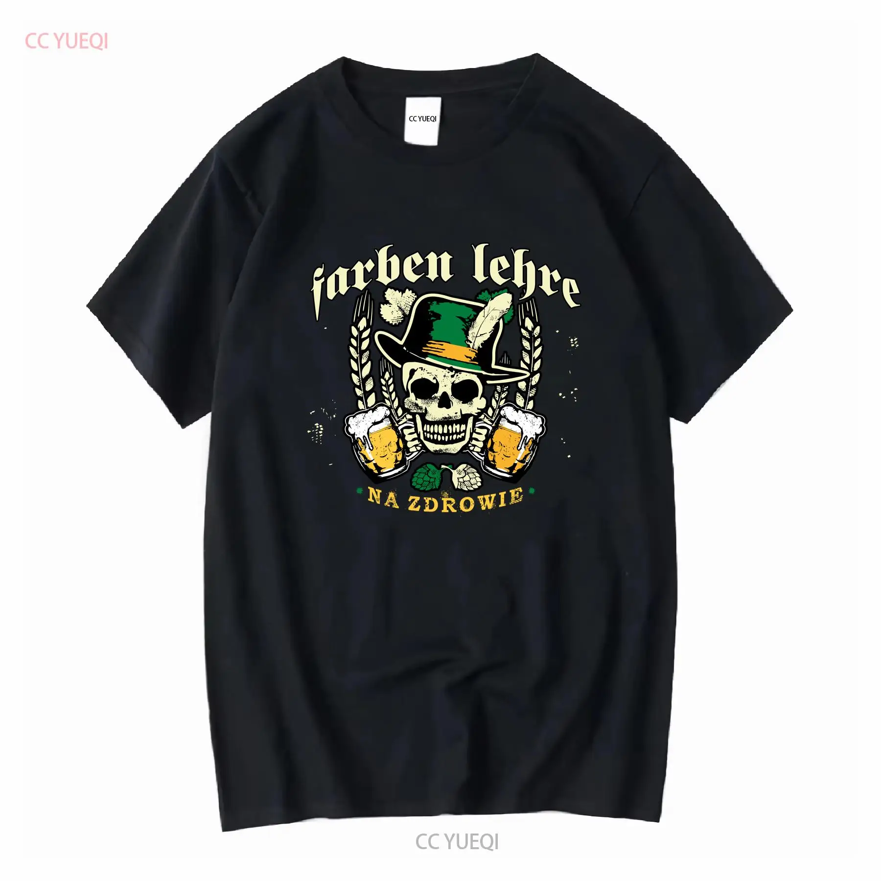 Mens Fashion Black Shirt - Футболка Farben Lehre в стиле панк-группы,
