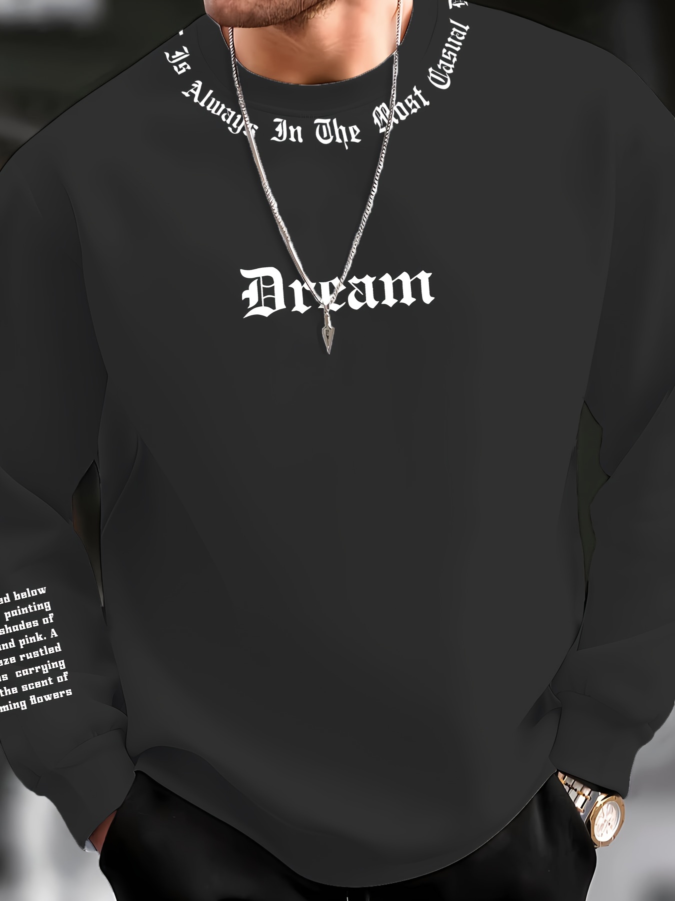 Mens Fashion Streetwear - Мужской свитшот с круглым вырезом и