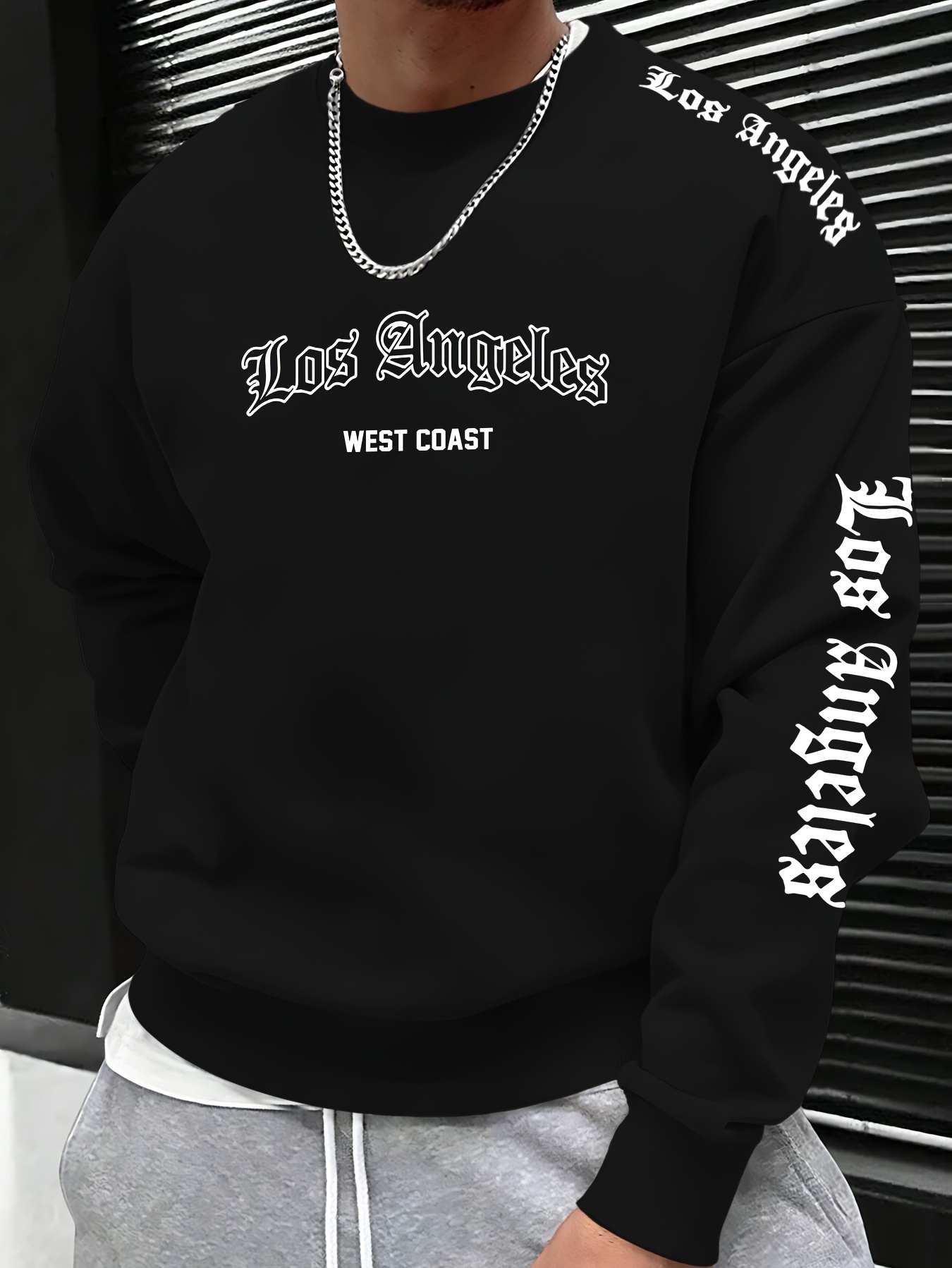 Mens Fashion Streetwear - Мужской свитшот с круглым вырезом и