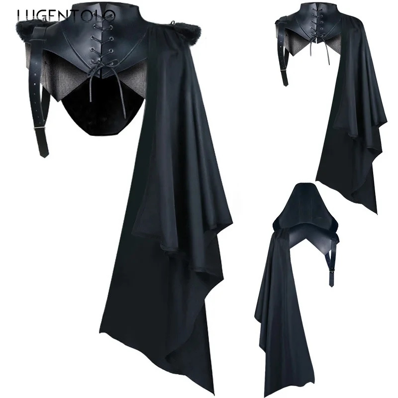 Mens Fashion Poncho - Мужские средневековые пончо с капюшоном, шаль,