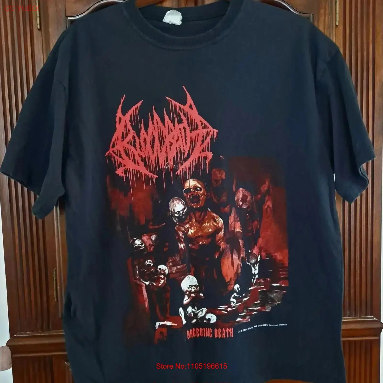 Mens Fashion Black Shirt - Футболка BLOODBATH Breeding Death, черная, XL
