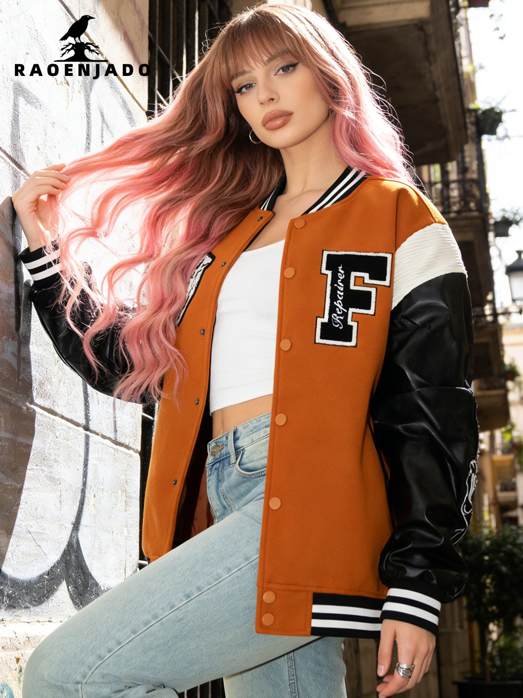 Varsity Jacket Letterman - Женская повседневная куртка-бомбер в университетском стиле