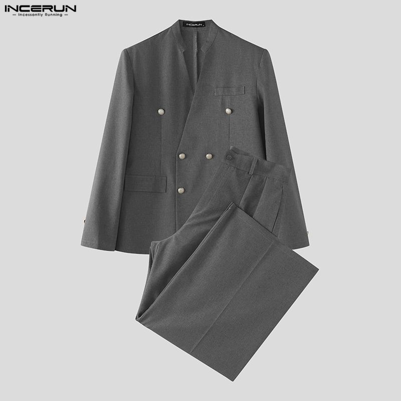 Mens Fashion Streetwear - Мужские комплекты INCERUN: однотонный пиджак с