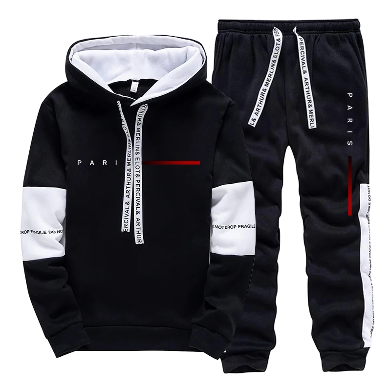 Mens Fashion Streetwear - Мужской комплект: модный худи и спортивные