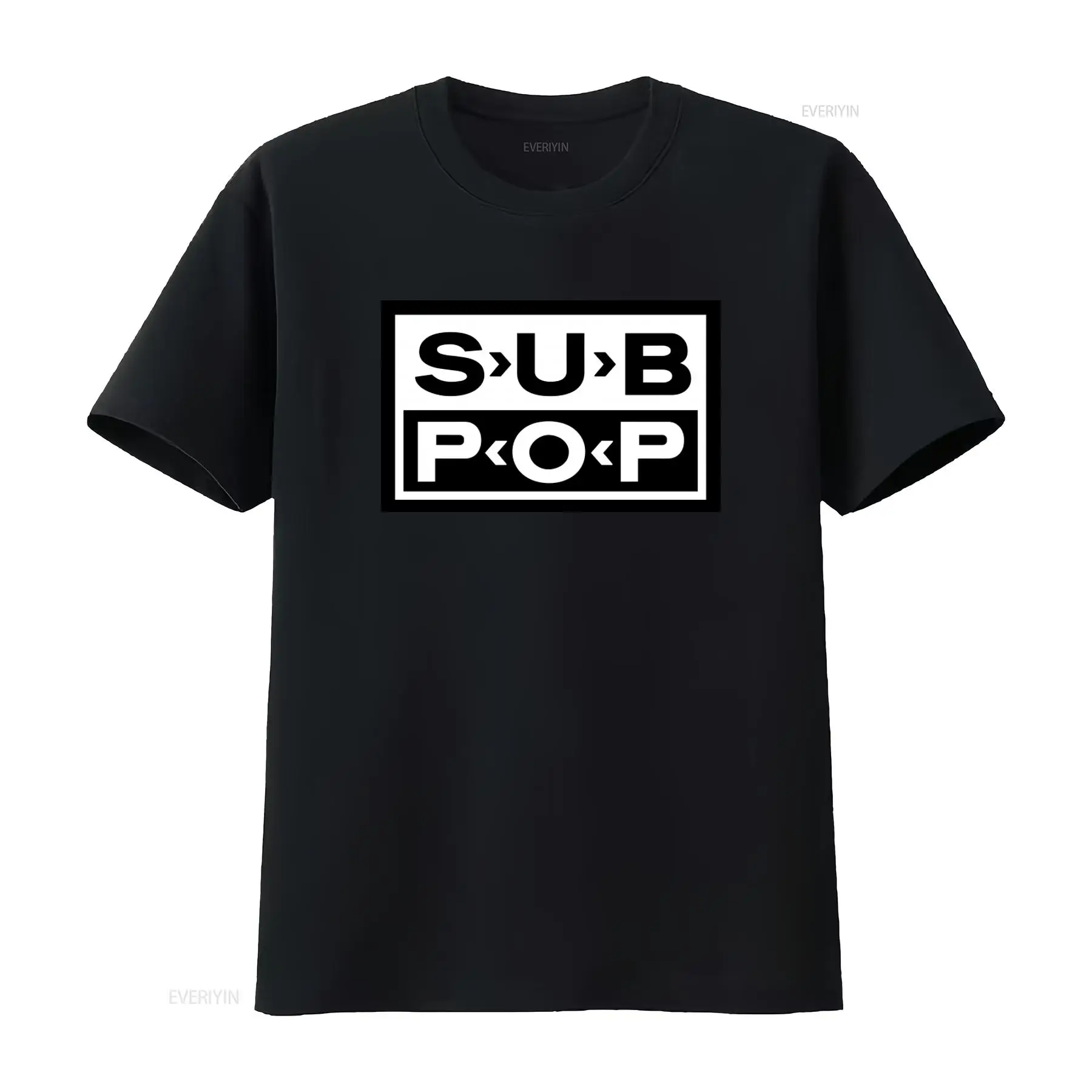 Футболка с логотипом Sub Pop,  – обзор и цена Mens Fashion Black Shirt