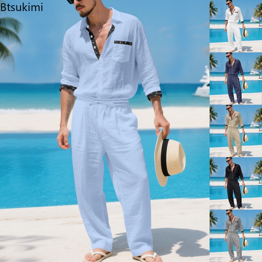 Мужской комплект из льняной см – обзор и цена Linen Shirt Summer