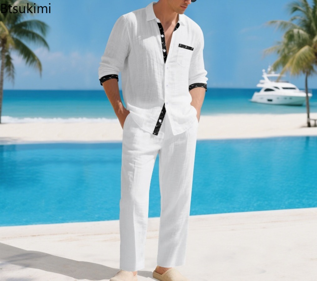 Мужской комплект из льняной см – обзор и цена Linen Shirt Summer