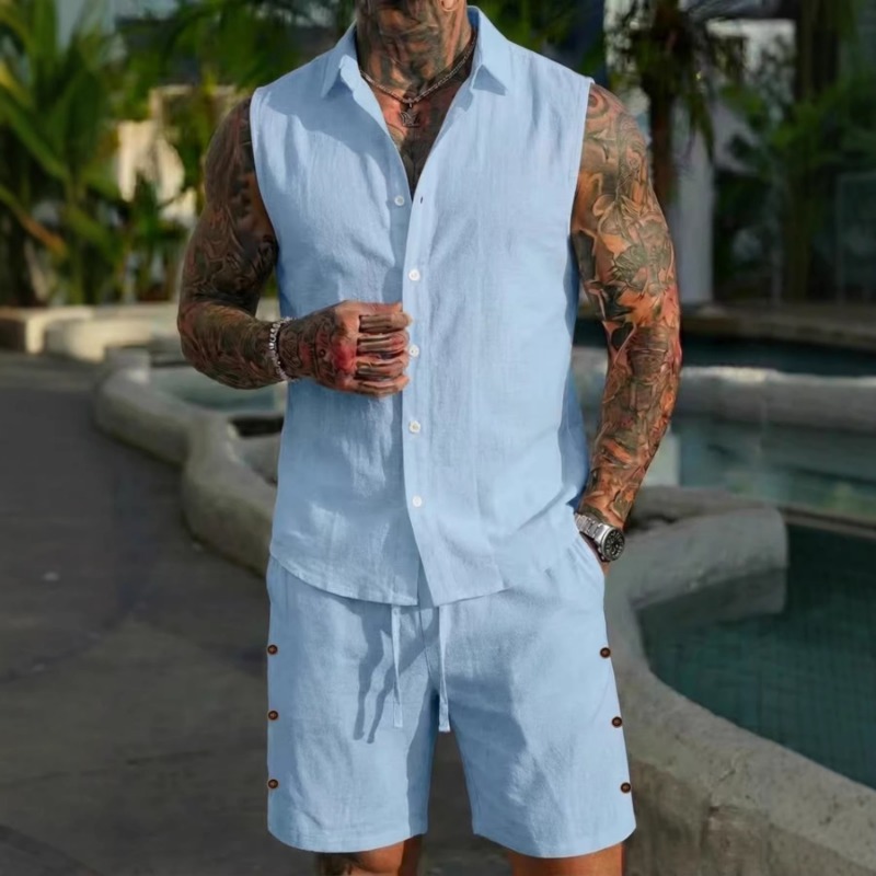 Мужской комплект из 2 предмето – обзор и цена Linen Shirt Summer