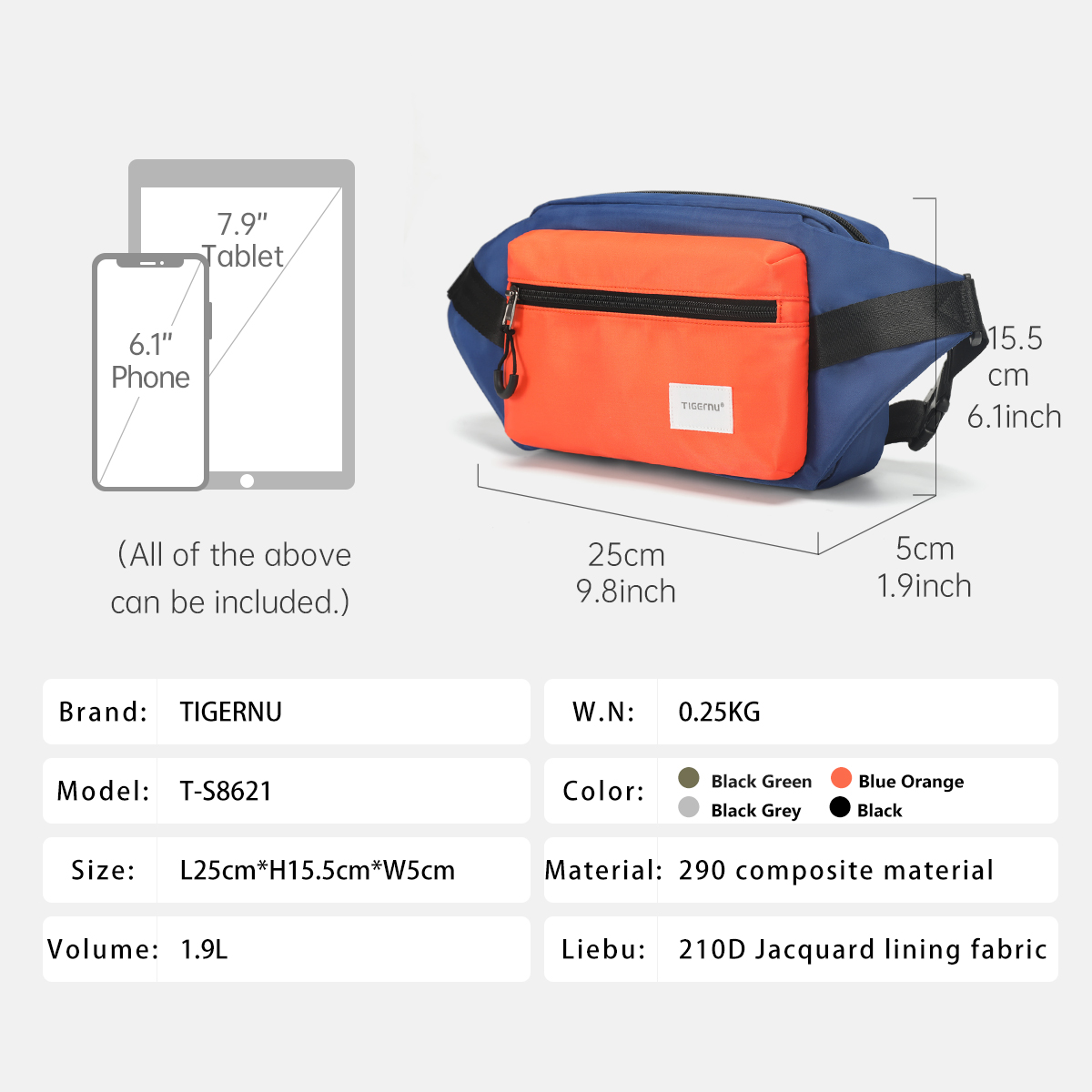 Tigernu Пожизненная гарантия н – обзор и цена Crossbody Bag Men
