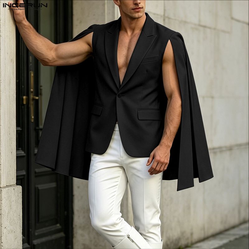 Мужской нестандартный пиджак I – обзор и цена Mens Fashion Poncho