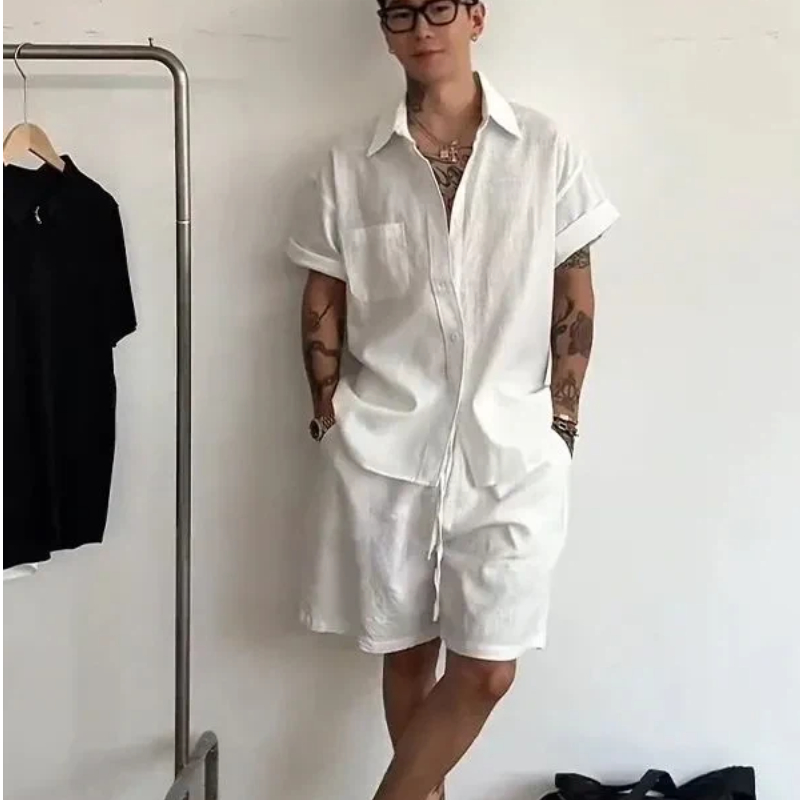 Мужской льняной хлопковый комп – обзор и цена Linen Shirt Summer