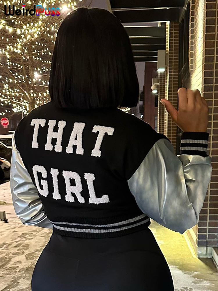Короткая куртка Weird Puss с п – обзор и цена Varsity Jacket Letterman
