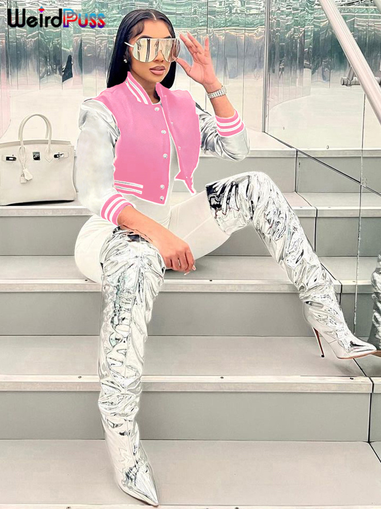 Короткая куртка Weird Puss с п – обзор и цена Varsity Jacket Letterman