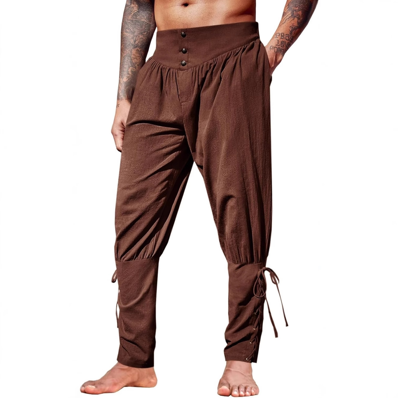 Мужские средневековые льняные  – обзор и цена Men'S Dress Pants Fashion