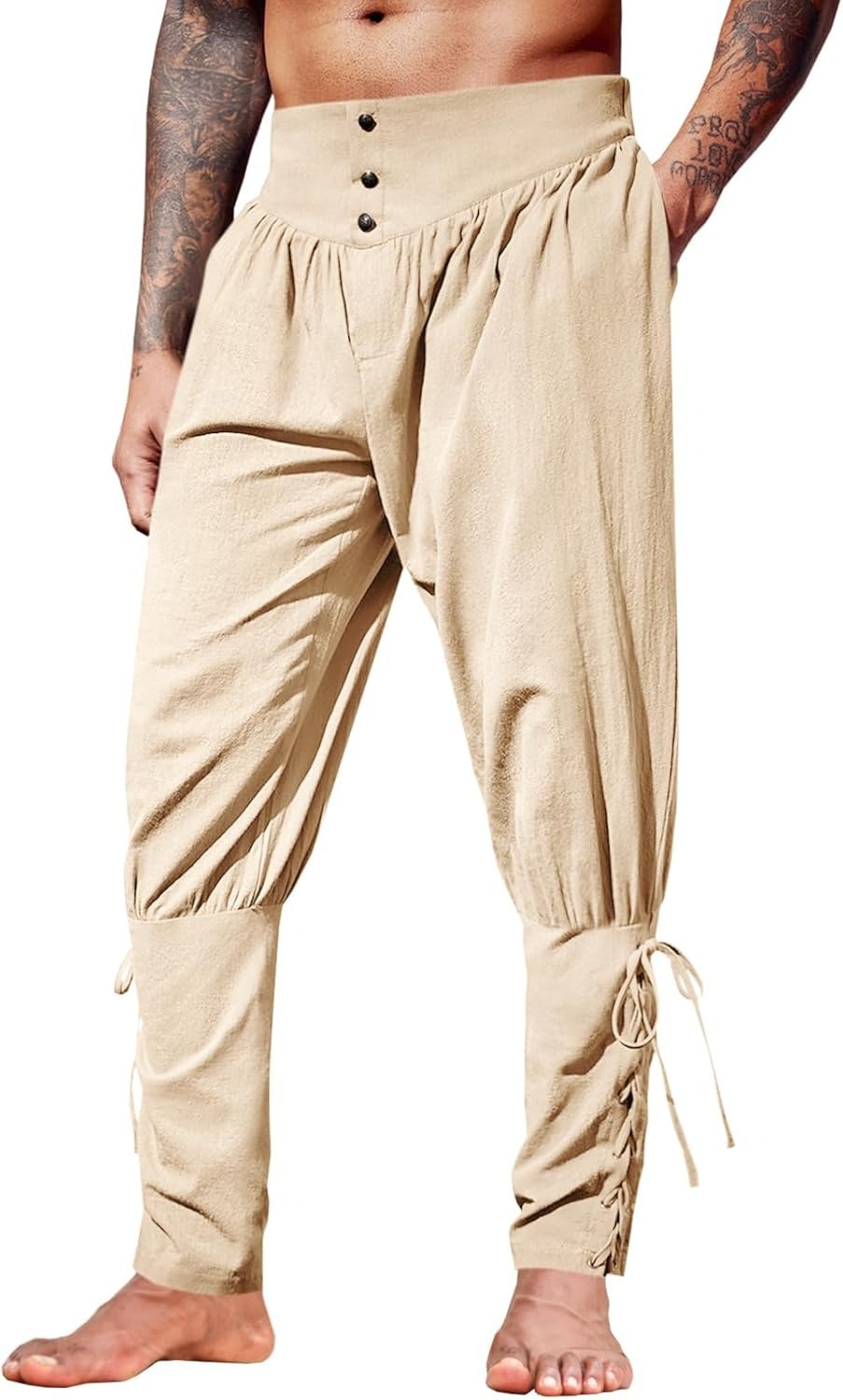 Мужские средневековые льняные  – обзор и цена Men'S Dress Pants Fashion