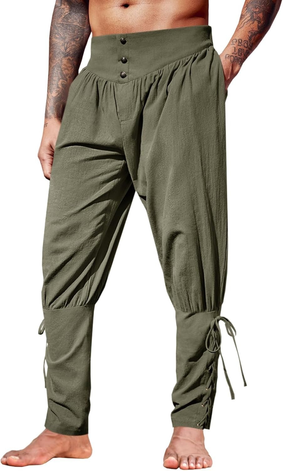 Мужские средневековые льняные  – обзор и цена Men'S Dress Pants Fashion