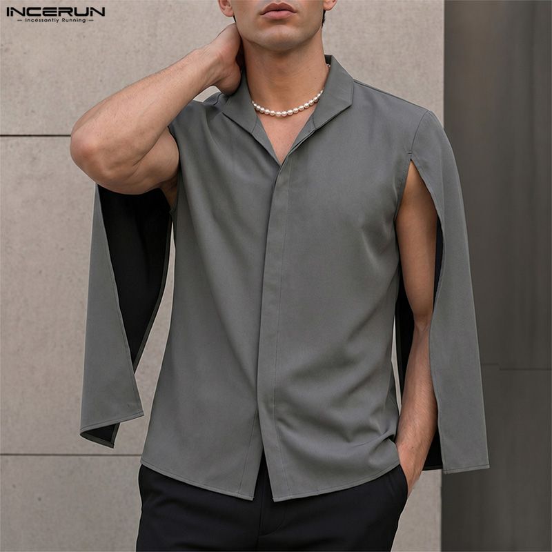 Мужская рубашка INCERUN, однот – обзор и цена Mens Fashion Poncho