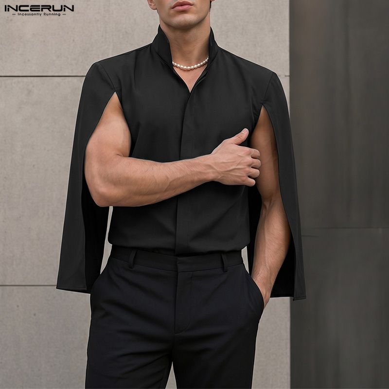Мужская рубашка INCERUN, однот – обзор и цена Mens Fashion Poncho