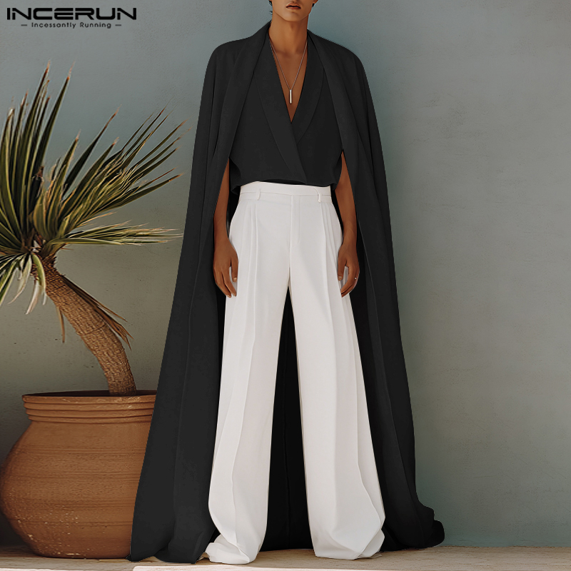 INCERUN Мужская длинная стильн – обзор и цена Mens Fashion Poncho